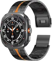Magnetic Titanium Bands Compatible with Galaxy Watch 7 Ultra 47mm, No Gap Design Titanium Metal Strap Wristband Accessory for Samsung Galaxy Watch 7 Ultra 47mm