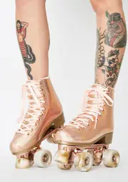 [Impala Rollerskates] Marawa Rose Gold Holographic Roller Skates