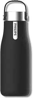 Philips GoZero 590ml Smart Hydration Hot/Cold Water Bottle w/UV Cleaner Black
