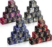 Poen 40 Pcs Polyhedral Dice 16mm Number Dice Set D6 Dice Two Color Dice with Numbers for Classroom Teaching, Table Games, Dices Game, Parties
