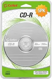 Cellet CD-R 700MB 80 Minute 52X Recordable Blank Disc - (5 Pieces Pack)