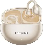 PTHTECHUS Open Ear Headphones Bluetooth, Open-Ear Clip Wireless Headphones with 4.3 g Lightweight, Bluetooth 5.4 Clip On Headphones, Comfort Earphones, 65 Hours Running Time for Sports, Work, Study
