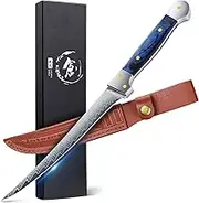 Golden Bird Professional Boning Knife - 5.5 Inch High Carbon Steel Kitchen Knives with Full Tang Handle, Boning Knife for Meat Cutting, Flexible Fillet Knives with Sheath, Christmas Birthday Gift