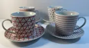 Coco + Lola Espresso Set Of Four Cups/Saucers RARE [BIN A50]