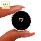 Open Heart Nose Stud 14kt Solid Gold Minimalist Real Gold Nose Rings