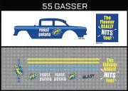 HotWheels(1/64),55Gasser"Samboy Roast Potato"Waterslide,PrintedWhiteFirst,Decals
