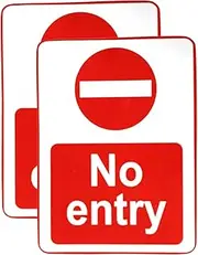 eSplanade No Entry Sign Red & White Sticker Decal - Easy to Mount Weather Resistant Long Lasting Ink (Size -7.5"x5.5")