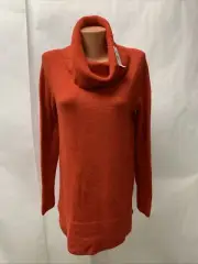 LOFT Sweater Tunic Women's Cowl Neck Rusty Red Split Hem Ann Taylor Medium New