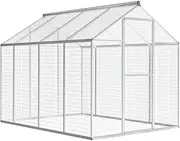 Large Bird Cage Outdoor Bird Aviary, Walk-in Cages, Parrot Cages for Large Birds, Aluminium 178x242x192 cm