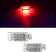 Wivplex 2PCS Red Courtesy Door Trunk Footwell Golve Box Light Lamp, for, A3 8P A4 B6 B7 B8 B9 A6 S6 C6 A7 S7 A8 S8/Q5 Q7 R8 A1 Car Number Plate Light(Red 2PCS)