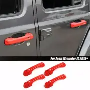 Red Exterior Door Handle Shell Cover Trim for Jeep Wrangler JL & JT 2018+ 4Door (for: Jeep)