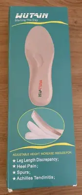 Adjustable Height Increase Insoles Unisex 3 Layers Increase by 1.57" 1 Pair NEW
