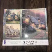 Thomas Kinkade NEW 3 Jigsaw Puzzles, Painter Of Light, Glory Of Evening