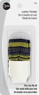 Dritz 3066 Leather Thimble, One Size Fits All , White
