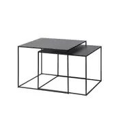 Modern Furniture PEBBLE Nest of 2 Tables 65x60cm - Black