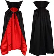papapanda - Vampire Cloak Cape Black and Red for Kids 1m, Black, red, 0 Meses