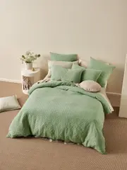 LINEN HOUSE VISTA LEAF QUILT COVER SET