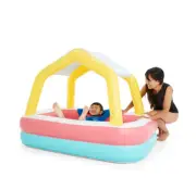 Inflatable Pool with Canopy Hours of splashy Fun includes a Repair Patch