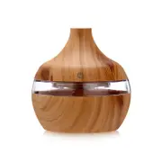 USB Humidifier Electric Aroma Diffuser with 7 LED Lights-light woodgrain