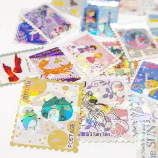 日本 seal-do 郵票造型箔押貼紙/ 童話寶石/ 伊索寓言 1