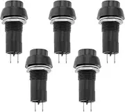 Create idea 5pcs 12mm Latching Push Button Switch SPST ON OFF Switch Self-reset switch for Mobility Scooter Car Trumpet Home AC 250V/1.5A 125V/3A, Black