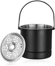 Stainless Steel Ice Bucket with Lid, Small Insulated Ice Bucket with Lid, Insulated Ice Bucket for Cocktail Bar, Wine, Champange Bucket (Black)