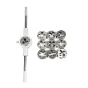 11 Pcs Plate Rack Set Round Die Stock Handle Wrench Metric Screw Tap