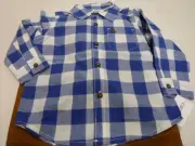 BOYS SIZE 18 MONTHS CARTER'S 2 PC CHECKERED TOP & CANVAS PANTS SET NEW #19958