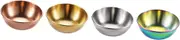 KICHOUSE 4 Pcs Stainless Steel Sauce Dish Versatile Seasoning Bowls for Dipping Appetizers and Condiments for Home Restaurants and Events Tableware