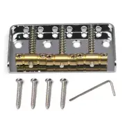 6 Strings Chrome Telecaster Bridge Steel Base Brass 3 Saddles Fender Tele TL Kit