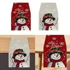 Snowman Christmas Table Runner Snowflakes Tablecloth Trendy Kitchen Dining Table