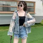 Lace Patchwork Denim Jacket Embroidery Patchwork Loose Jean Coat