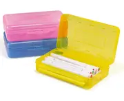 3 Pack Pencil Box, Plastic Large Capacity Pencil Case Boxes Organizer Plastic Boxes with Snap-tight Lid
