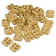 Cord Locks, 100 Pack Oval Spring Toggle Stopper, Khaki