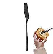 Jar Scraper - Stainless Steel Butter Spatula | Kitchen Tool Butter Scraper with Long Handle, Cheese Curved Scraper Silverware for Home Parties