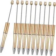 ROMISBABA 10 Pack Beaded Pens Diy Kit Beadable Pens Supplies Silicone Beads for Students Teachers Office School
