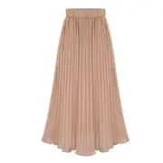 Accordion-Pleat Midi Skirt White - One Size