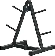 Oshhni Weight Plate Rack Weight Plate Tree Equipment Metal Storage Stand Storage Rack for Weight Lifting Fitness Strength Training