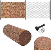 Garden Fence,Natural Reed Fencing Rolls 2-6ft Bamboo Fencing Roll Privacy Fence, Sun Blocking, Decorative Divider, Privacy Reed Screening for Outdoor, Gallery, Hotel, Patio(2.6x7ft(79x213cm))