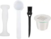 Jiawu Reusable Coffee Pods, Stainless Steel Refillable Coffee Capsule with Tamper, Brush, Spoon, Compatible with N Espresso Machine, Espresso Coffees Filter Pods