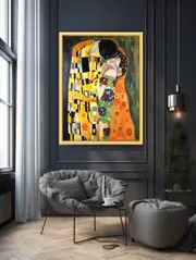 Modern The kiss Inspired Famous Art Framed print