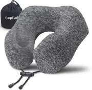 Travel Pillow for Airplane, Premium Memory Foam Neck Pillow for Flight Headrest