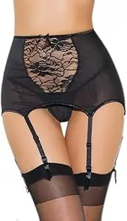 [Generic] Women's Sexy High-Waisted Hollow-Out Lace Garter Belts Underwear Suit