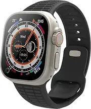 Rugged Fluoroelastomer Band Compatible with Apple Watch Band 49mm/46mm/45mm/44mm/42mm – Durable Waterproof Replacement Strap for Apple Watch Series 10 9 8 7 6 5 4 3 2 1 SE Ultra– Men & Women