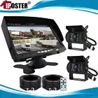 7" Quad Display Colour Monitor 4ch Video In 2x 4 PIN Rear View Reversing Camera
