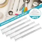 4-20 PCS Plastic Drawer Dividers 11-22" Adjustable Makeup Storage Desk Organiser