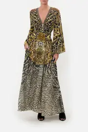 KIMONO SLEEVE DRESS WITH SHIRRING DETAIL ARMADA