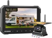 Magnetic Solar Wireless Backup Camera for Truck, 5 Inch No-Drill Installation...
