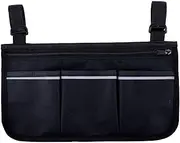 Daseeme Wheelchair Bag with Pockets Reflective Strips Armrest Side Bag for Electric Wheelchair Mobility Scooter Walking Frame Storage Pouch