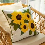 Square Sunflower Throw Pillowcase INS Style Cushion Cover Sofa/Bed